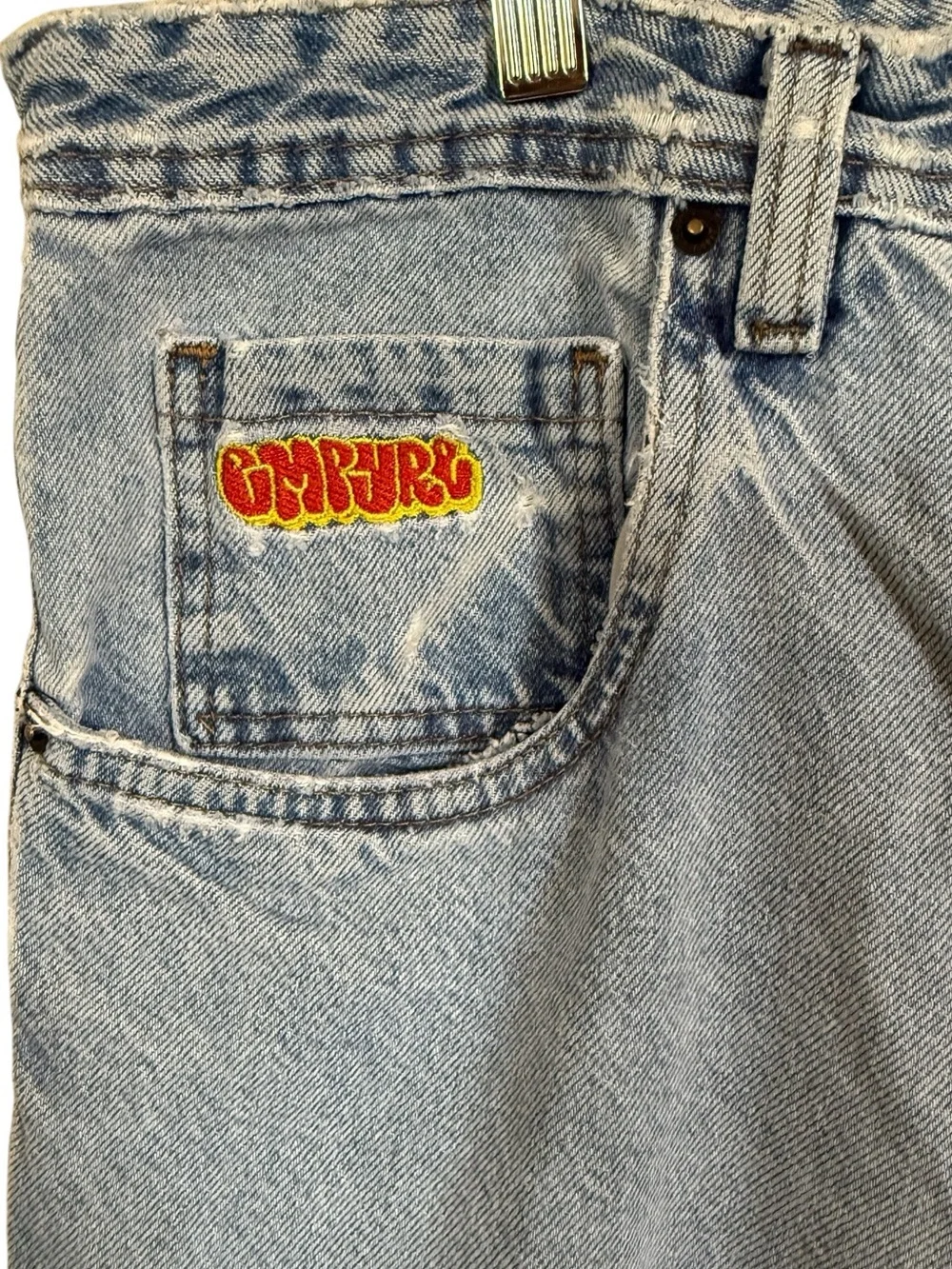 Empyre Relax Jeans Mens 36 Light Wash Baggy Wide Leg Skate Denim Y2K 100% Cotton